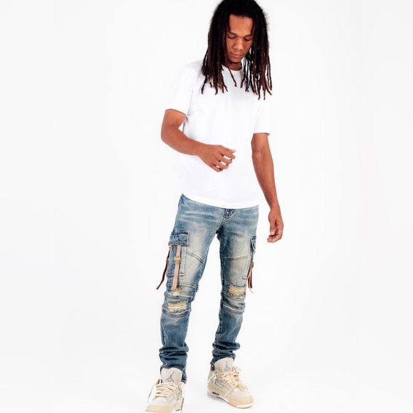 THRT CARGO DENIM VEGGIE SKINNY JEANS - Picture 4 of 5